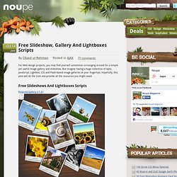 Free Slideshow, Gallery And Lightboxes Scripts - Noupe Design Blog