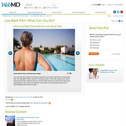Slideshow: Good and Bad Exercises for Low Back Pain