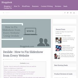 How to Fix Slideshow from Any Website Using Deslide