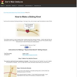 Sliding Knot Instructions