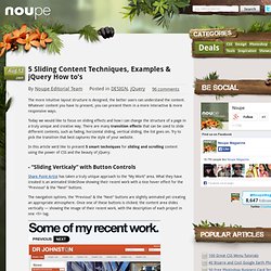 5 Sliding Content Techniques, Examples & jQuery How to’s