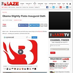 Obama Slightly Flubs Inaugural Oath
