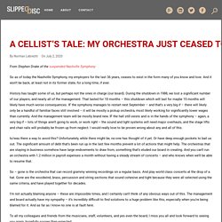 A cellist’s tale: My orchestra just ceased to exist