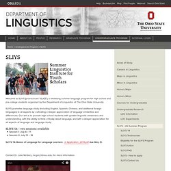 The Department of Linguistics at The Ohio State University