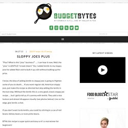 Sloppy Joes Plus - Budget Bytes