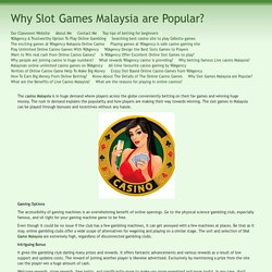 Why slot games are popular for fun?