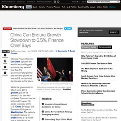 China Can Endure Growth Slowdown to 6.5%, Finance Chief Says