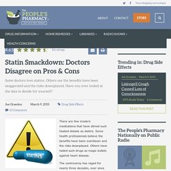 Statin Smackdown: Doctors Disagree on Pros & Cons - The People's Pharmacy