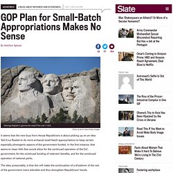 Small-batch appropriations plan: New GOP idea makes no sense.
