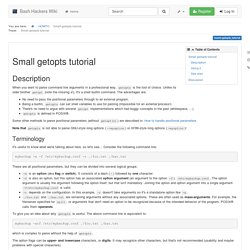 Small getopts tutorial