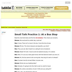 Small Talk Practice: At a Bus stop