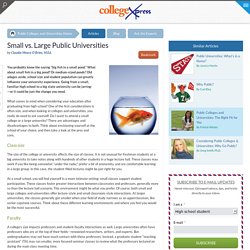 Small vs. Large Public Universities