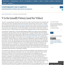 V is for (small) Victory (and for Video) « Copyright on Campus
