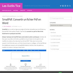 SmallPdf. Convertir un fichier Pdf en Word