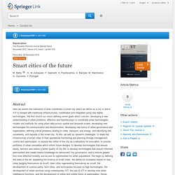 Smart cities of the future