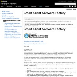 Smart Client Software Factory