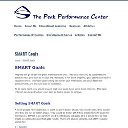 SMART Goals - The Peak Performance Center