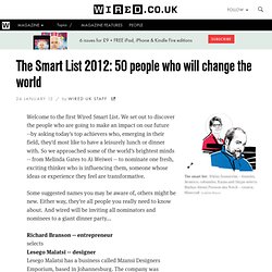 The Smart List 2012: 50 people who will change the world