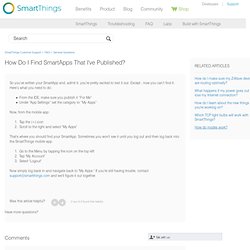 How do I find SmartApps that I've published? – SmartThings Customer Support