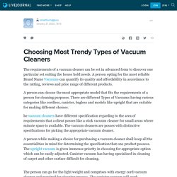 Choosing Most Trendy Types of Vacuum Cleaners: smartlivingguru — LiveJournal