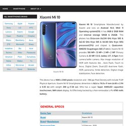 Xiaomi Mi 10 - Smartphone Full Specifications - TechnoFred.com