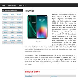 Meizu 16T - Smartphone Full Specifications - TechnoFred.com
