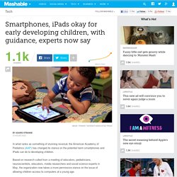 Smartphones, iPads okay for developing children, with guidance