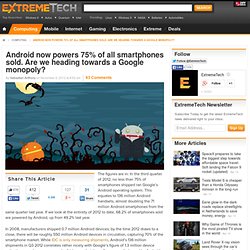 Android now powers 75% of all smartphones sold. Are we heading towards a Google monopoly?