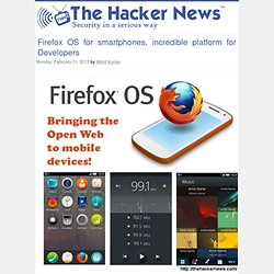 Firefox OS for smartphones, incredible platform for Developers