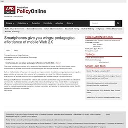 Smartphones give you wings: pedagogical affordance of mobile Web 2.0