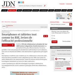 Smartphones et tablettes tout comme les RSE, leviers de l'efficacité professionnelle - Réseaux sociaux d'entreprises et fonction RH - Journal du Net Solutions