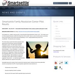 Online Negotiation System Smartsettle Family Resolution Center Pilot Results