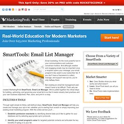 SmartTools: Email List Manager - Marketing Profs SmartTools
