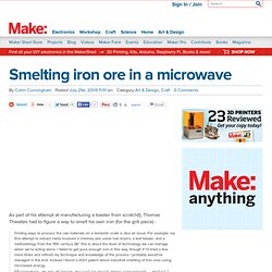 Smelting iron ore in a microwave