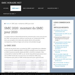 SMIC 2020 : montant du SMIC pour 2020