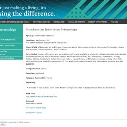 Federal Internship Directory: Smithsonian Institution Internships