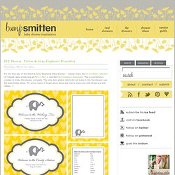 Bump Smitten: DIY Shower: Yellow & Gray Elephants Printables