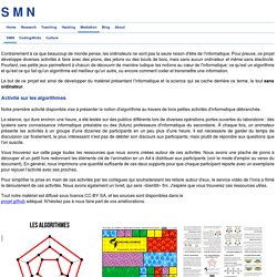 Des activités « d’algorithme débranché » avant de commencer scratch - SMN