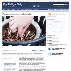 Campus smoking rate on the decline