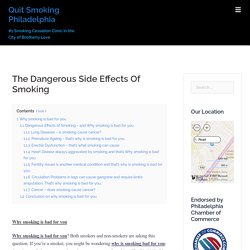 Why smoking is bad for you - Quit Smoking Philadelphia - Dr. Tsan & Assoc