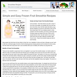 Simple and Easy Frozen Fruit Smoothie Recipes