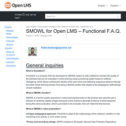 SMOWL for Open LMS – Functional F.A.Q. – Help