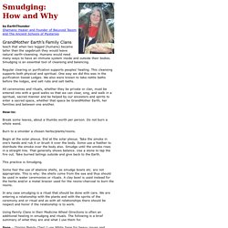 Smudging: How and Why