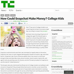 How Could Snapchat Make Money? College Kids