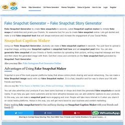 Fake Snapchat Generator - Create Fake Snapchats in Seconds
