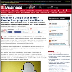 Snapchat : Google veut contrer Facebook en proposant 4 milliards