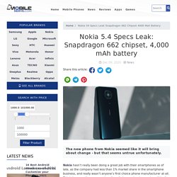 Nokia 5.4 Specs Leak: Snapdragon 662 chipset, 4,000 mAh battery