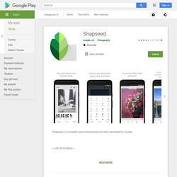 Képszerkesztő app - Snapseed