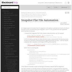Snapshot Flat File Automation - Blackboard Help