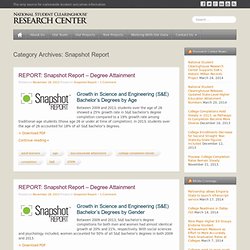 National Student Clearinghouse Research Center: Snapshot Reports